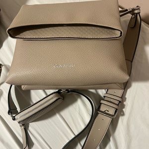 Chrome Adjustable Flap Crossbody with Zippered Pouch